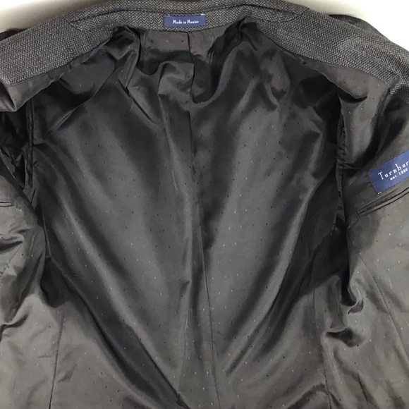 Turnbury Charcoal Gray Herringbone Classic Notch Lapel Sport Coat | 38R - Picture 11 of 14